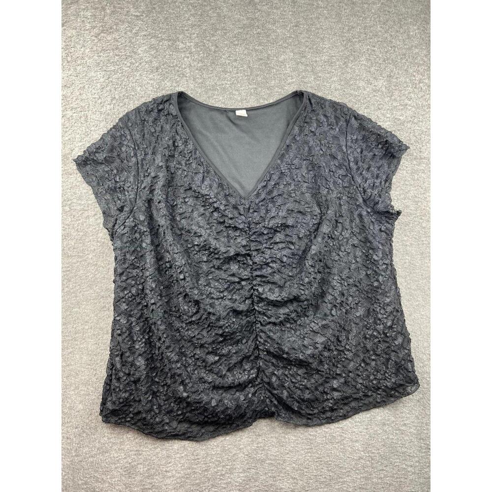 Merona Women's Black Textured Top Size 16W/18W